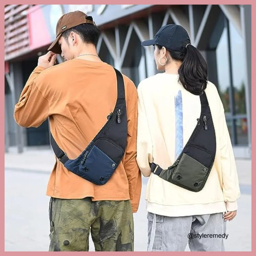 Waterproof Nylon Sling Bag Crossbody Backpack For Travel Hiking